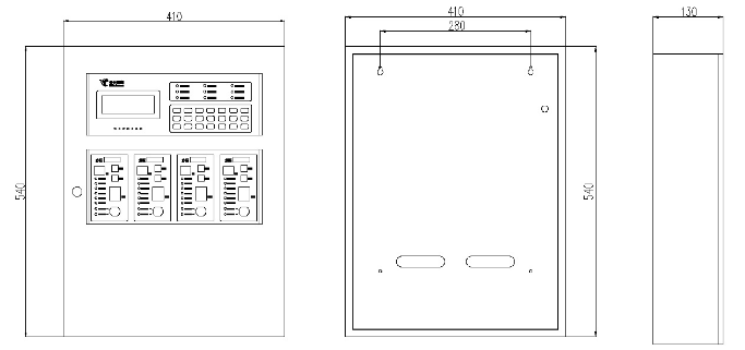 JBF5016福建气体灭火控制器外形结构