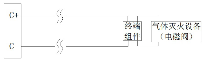 JBF5016福建气体灭火控制器喷洒启动输出接线示意图